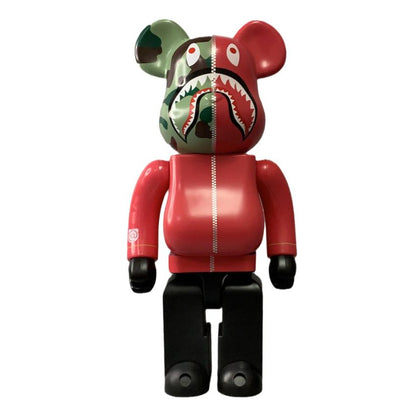 28cm BEARBRICK 400% BAPE Camouflage Shark First Generation Red ABS Action Figure Boxed