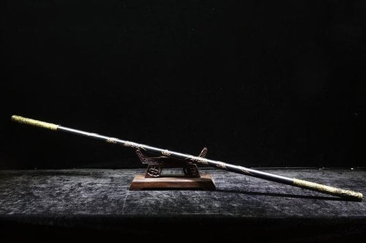 棍棒与警棍 - Monkey King Staff Kungfu Sticks Monkey Cudgels Carving Dragon Wooden Cudgel Sun WuKong Weapon Practice Long Stick