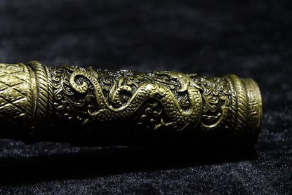 Black Myth Monkey King Staff Kungfu Sticks Monkey Cudgels Carving Dragon Wooden Cudgel Sun WuKong Weapon Practice Long Stick