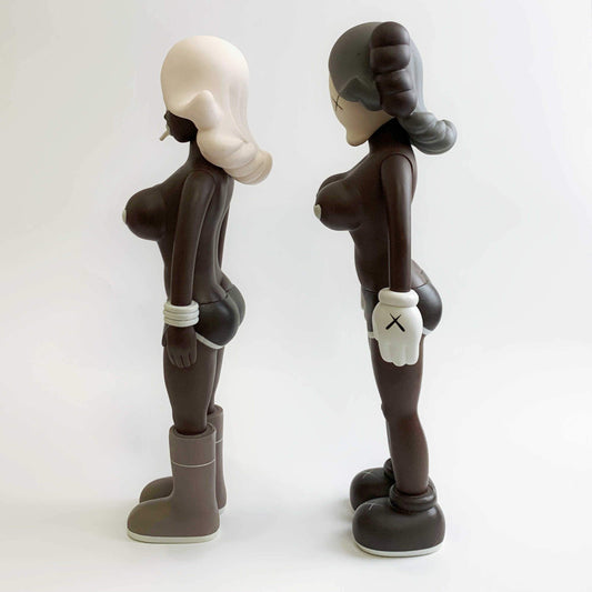 Hobby - 40CM KAWS BFF Twins Sisters Brown Action Figure Collectible Boxed