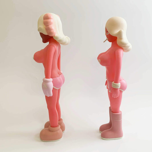 Hobby - 40CM KAWS BFF Twins Sisters Pink Action Figure Collectible Boxed