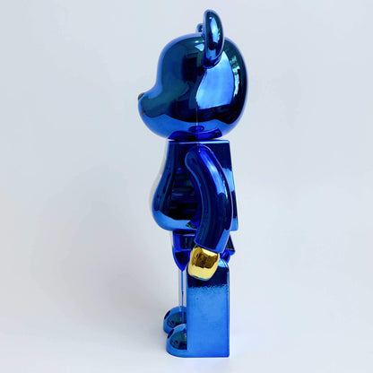 28cm BEARBRICK 400% JSB Electroplating Blue ABS Action Figure Boxed