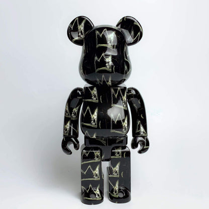 28cm BEARBRICK 400% BASQUIAT Crown 8th Generation ABS Action Figure Boxed