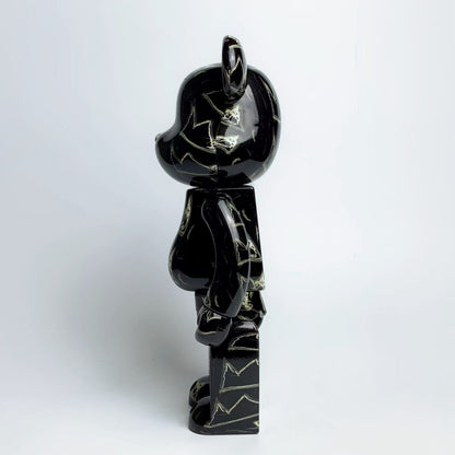 28cm BEARBRICK 400% BASQUIAT Crown 8th Generation ABS Action Figure Boxed