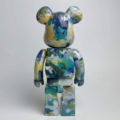28cm BEARBRICK 400% Earth ABS Action Figure Boxed