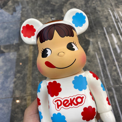 28cm BEARBRICK 400% Fujiya Plating Lucky Milk Girl Vinyl Action Figure Boxed