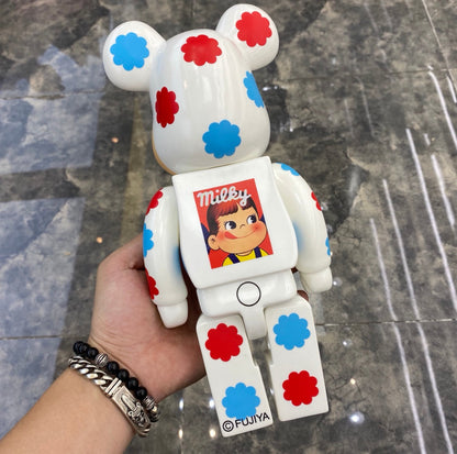 28cm BEARBRICK 400% Fujiya Plating Lucky Milk Girl Vinyl Action Figure Boxed