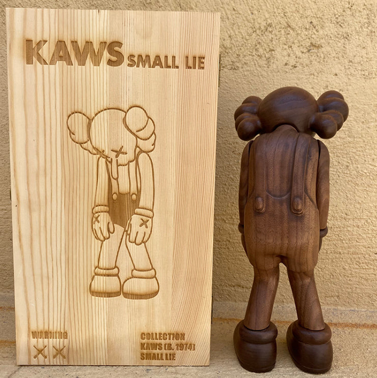 28cm 400% KAW Bearbrick Wooden Small Lie Anime Action Figure With Wooden Box-FuGui Tide play
