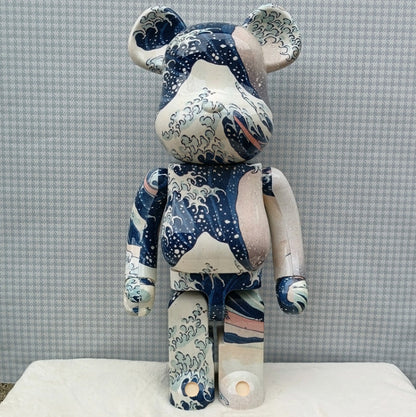 70cm BEARBRICK 1000% Kanagawa Surfing ABS Action Figure Boxed