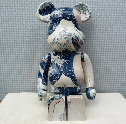 70cm BEARBRICK 1000% Kanagawa Surfing ABS Action Figure Boxed