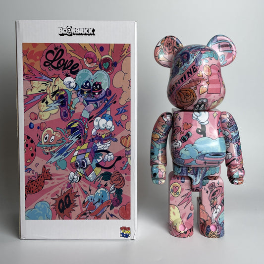Hobby - 28cm BEARBRICK 400% Valentine's Day QQ ABS Action Figure Boxed