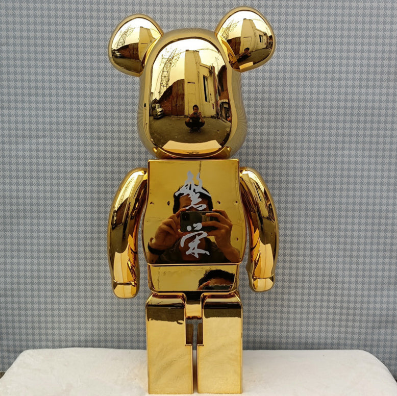 Hobby - 70cm BEARBRICK 1000% MASTERMIND Gold ABS Action Figure Boxed