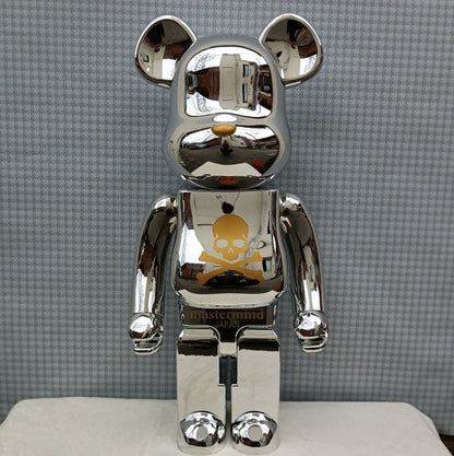70cm BEARBRICK 1000% MASTERMIND Silver ABS Action Figure Boxed
