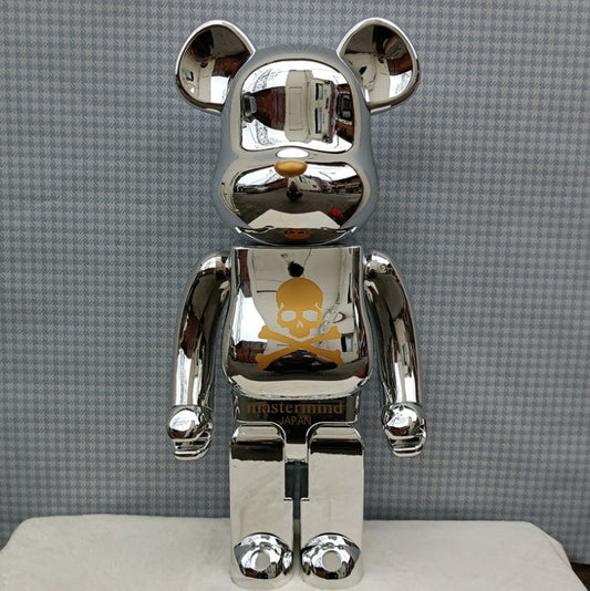 Hobby - 70cm BEARBRICK 1000% MASTERMIND Silver ABS Action Figure Boxed