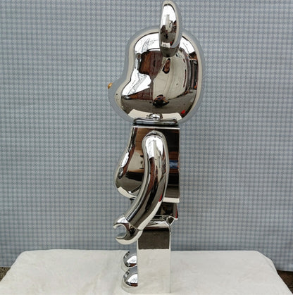 70cm BEARBRICK 1000% MASTERMIND Silver ABS Action Figure Boxed