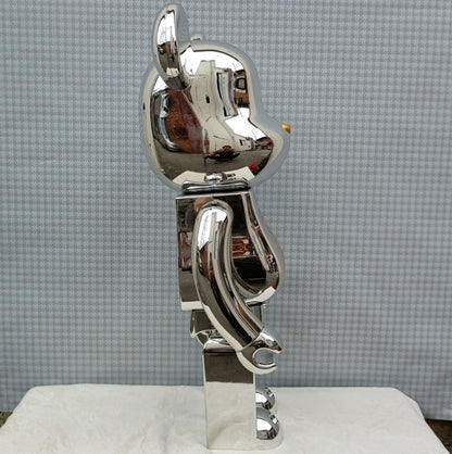 70cm BEARBRICK 1000% MASTERMIND Silver ABS Action Figure Boxed