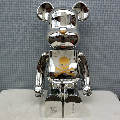 70cm BEARBRICK 1000% MASTERMIND Silver ABS Action Figure Boxed