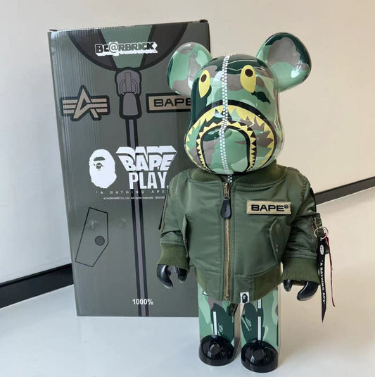 Hobby - 70cm BEARBRICK 1000% BAPE ALPHA ABS Action Figure Boxed