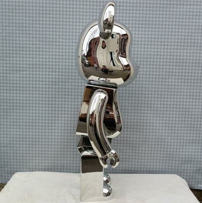 70cm BEARBRICK 1000% Hiroshi Fujiwara Electroplating Silver ABS Action Figure Boxed