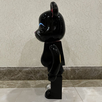 70cm BEARBRICK 1000% Electroplating Lucky Cat Silver ABS Action Figure Boxed
