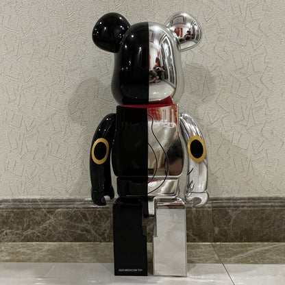 70cm BEARBRICK 1000% Electroplating Lucky Cat Silver ABS Action Figure Boxed