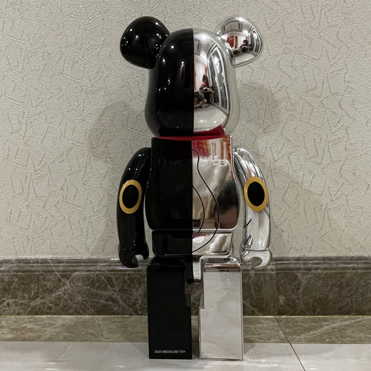 Hobby - 70cm BEARBRICK 1000% Electroplating Lucky Cat Silver ABS Action Figure Boxed