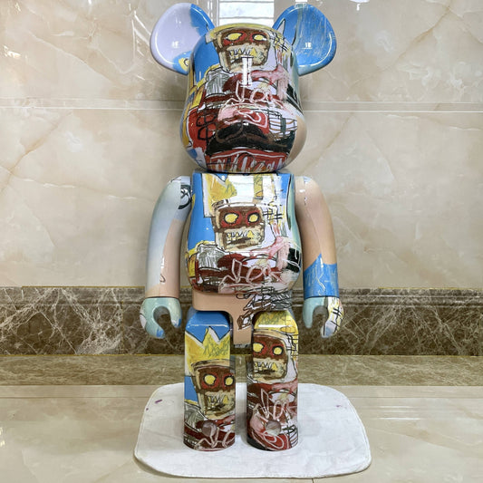 Hobby - 70cm BEARBRICK 1000% Basquiat 6th Generation ABS Action Figure Boxed
