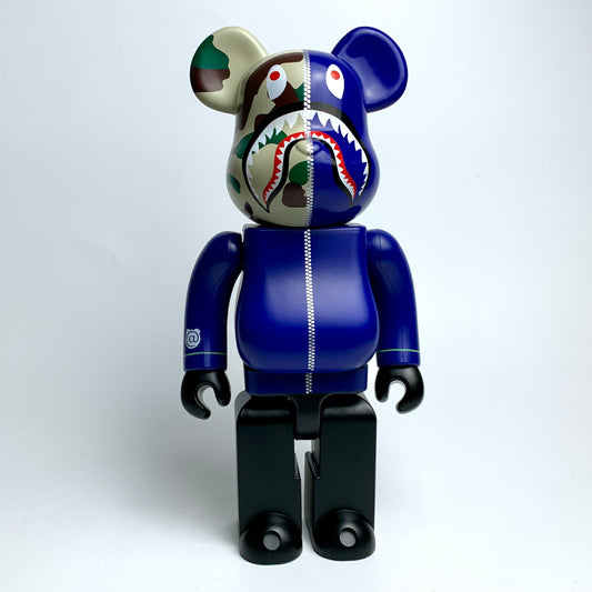 Hobby - 28cm BE@RBRICK 400% BAP Camouflage Shark First Generation Blue Action Figure Boxed