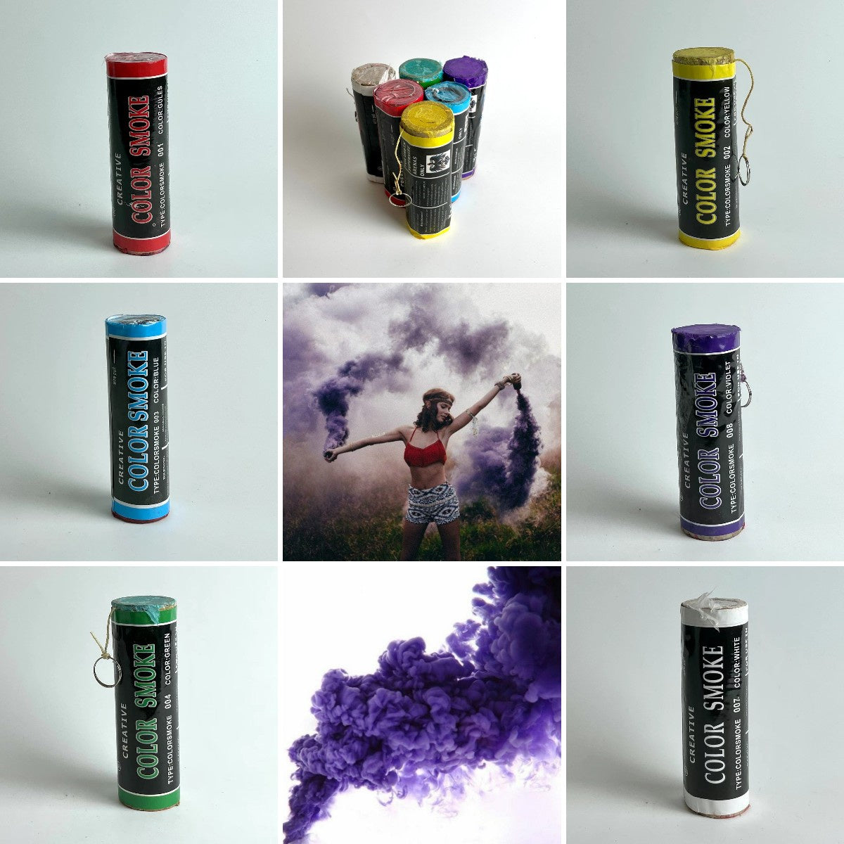 Colored Smoke Bombs - Colored Smoke Sticks - Smoke Grenades